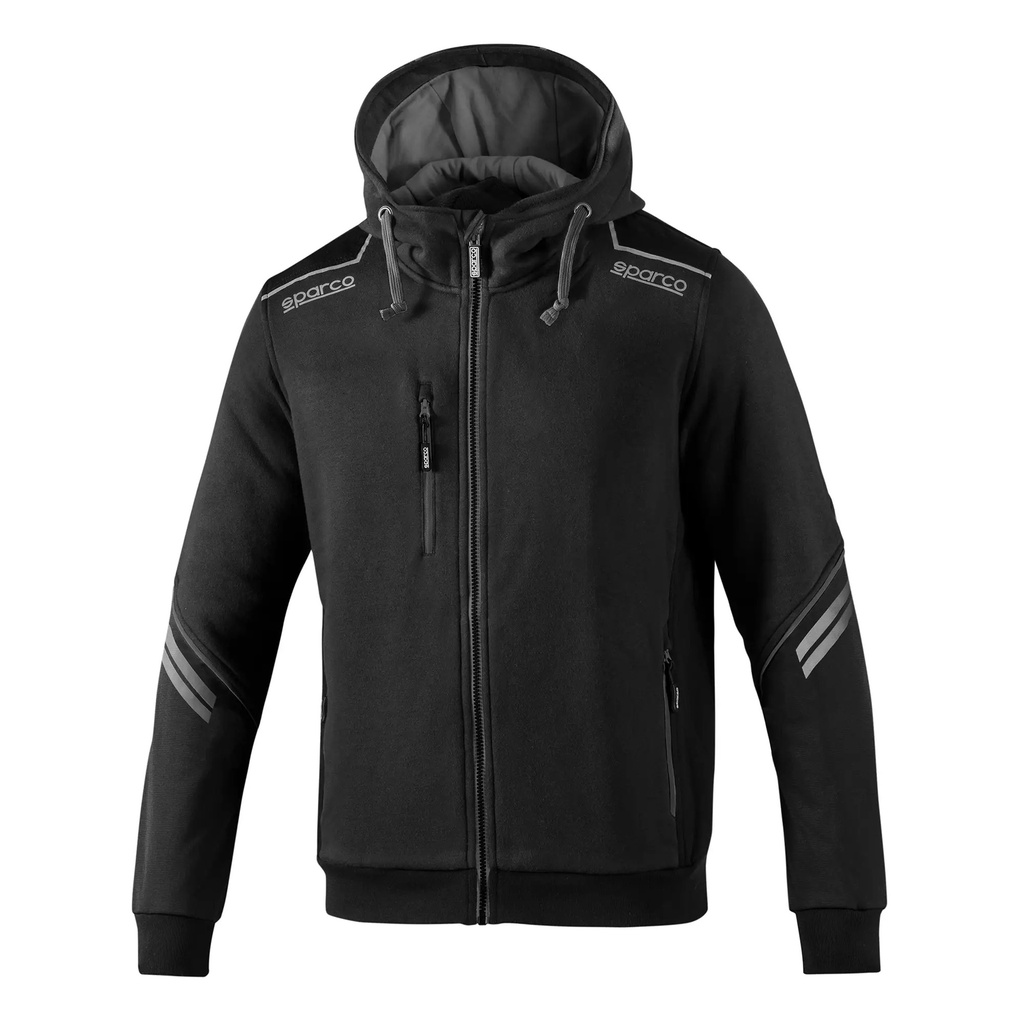 [02414NRGSXS] Sudadera SPARCO TECH HOODDED FULL ZIP (XS, Negro)